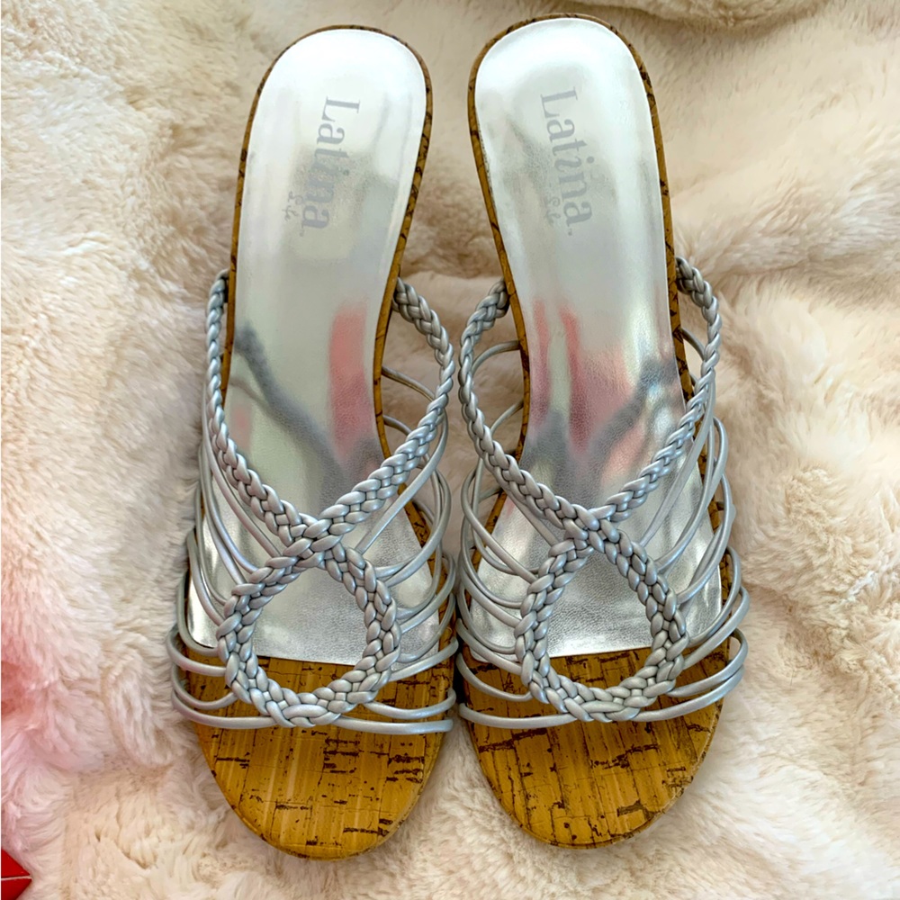 Vintage Tashina Silver Strappy Heels| Size 9 | LIKE NEW ORIGINAL BOX